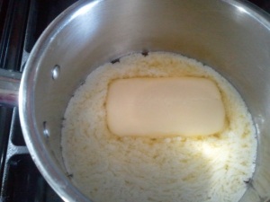 Butter in the saucepan