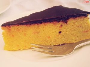 Orange Cake with a scrumptious dark chocolate blanket